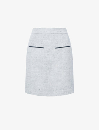 Still Life image of Judith Skirt in Melange Visocose Linen Suiting in GREY MULTI