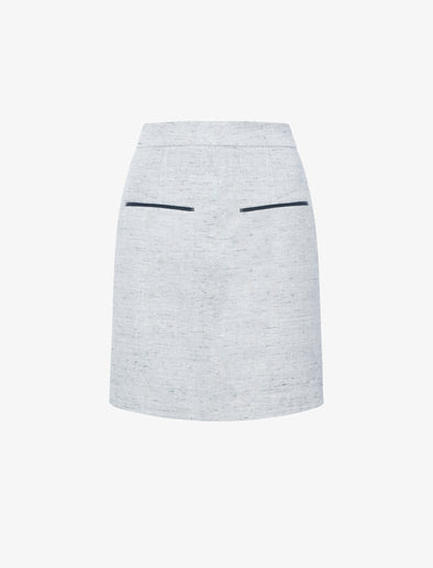 Still Life image of Judith Skirt in Melange Visocose Linen Suiting in GREY MULTI