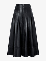 Still Life image of Moore Skirt in Glossy Leather in BLACK