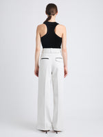 Back full length image of model wearing Dana Pant In Cotton Viscose in ECRU
