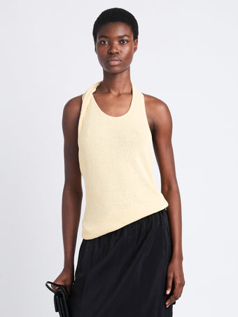 Front cropped image of model wearing Stevie Top In Textured Knit in YELLOW