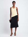 Front full length image of model wearing Stevie Top In Textured Knit in YELLOW