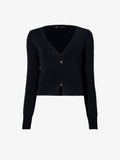 Flat image of Addie Cardigan in Silk Viscose in black