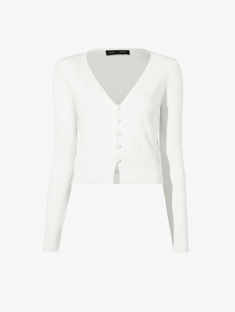 Still Life image of Addie Cardigan in Silk Viscose in IVORY