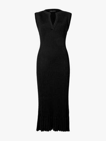 Flat image of Tatum Dress in Silk Viscose in black