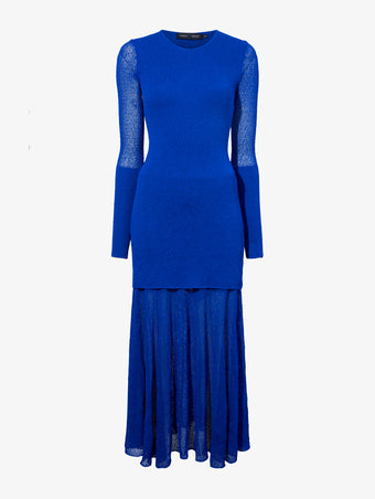 Still Life image of Anita Knit Dress in Sheer Mesh in BRIGHT BLUE