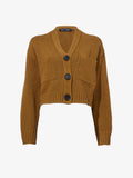 Flat image of Sofia Cardigan In Cotton in OCHRE