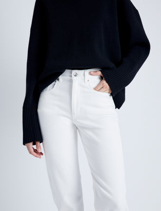 Detail image of model wearing Jasper Jean in white
