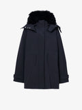 Proenza Schouler Still Life image of Wilder Coat in Stretch Nylon with Shearling in BLACK