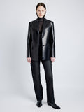 Proenza Schouler Front image of model wearing Hayes Jacket in Leather in BLACK