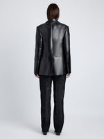 Proenza Schouler Back image of model wearing Hayes Jacket in Leather in BLACK