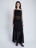 Proenza Schouler Front image of model wearing Dani Dress in Chiffon in black