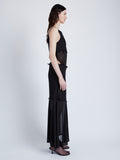 Proenza Schouler Side image of model wearing Dani Dress in Chiffon in black