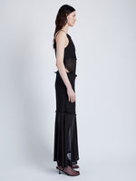 Proenza Schouler Side image of model wearing Dani Dress in Chiffon in black