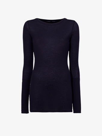Proenza Schouler Still Life image of Kaiya Top in Sheer Slub Jersey in MIDNIGHT