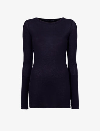 Proenza Schouler Still Life image of Kaiya Top in Sheer Slub Jersey in MIDNIGHT
