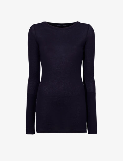 Proenza Schouler Still Life image of Kaiya Top in Sheer Slub Jersey in MIDNIGHT