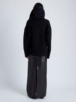 Back full length image of model wearing Adriana Skirt In Nappa in Black