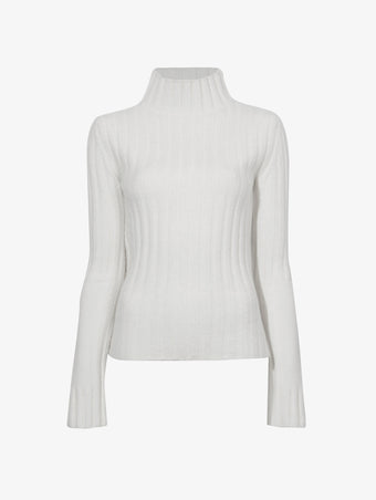 Proenza Schouler Still Life image of Haven Sweater in Midweight Cashmere Rib in BONE