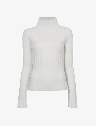 Proenza Schouler Still Life image of Haven Sweater in Midweight Cashmere Rib in BONE
