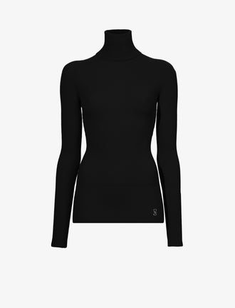 Proenza Schouler Still Life image of Fox Top In Matte Viscose Rib in BLACK