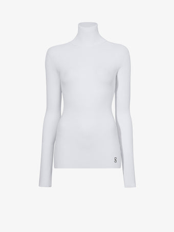 Proenza Schouler Still Life image of Fox Top In Matte Viscose Rib in WHITE