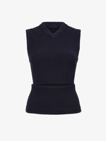 Proenza Schouler Still Life image of Cruz Vest in Midweight Viscose Rib Knit in CHARCOAL