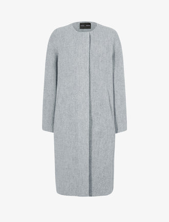 Proenza Schouler Still Life image of Albers Coat in Textured Double Face Wool in LIGHT GREY MULTI