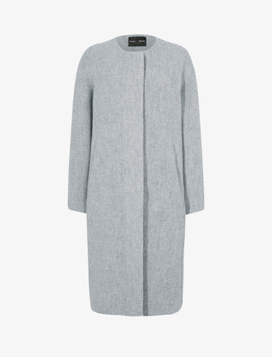 Proenza Schouler Still Life image of Albers Coat in Textured Double Face Wool in LIGHT GREY MULTI
