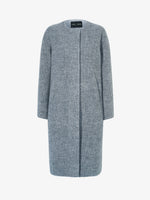 Proenza Schouler flat image of Albers Coat in Textured Double Face Wool in DARK GREY MULTI