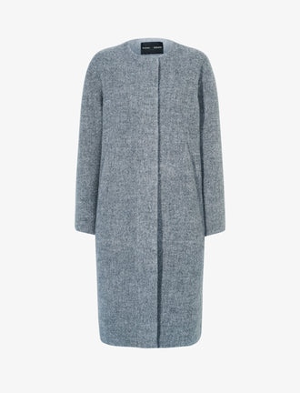 Proenza Schouler flat image of Albers Coat in Textured Double Face Wool in DARK GREY MULTI