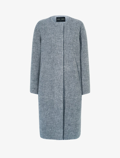 Proenza Schouler flat image of Albers Coat in Textured Double Face Wool in DARK GREY MULTI