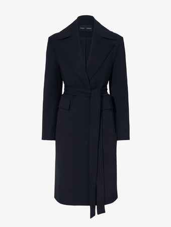 Proenza Schouler Still Life image of Thea Coat in Wool Gabardine Suiting in BLACK