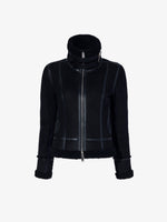 Proenza Schouler Still Life image of Arlo Jacket in Suede Back Shearling in BLACK