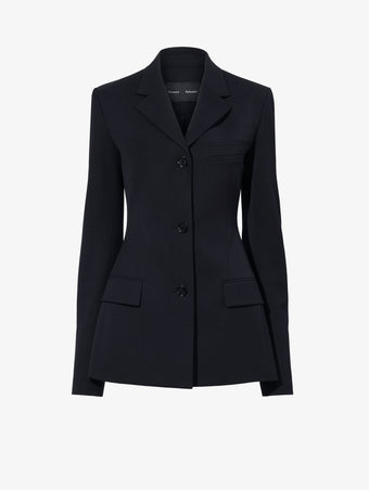 Proenza Schouler Still Life image of Lark Blazer in Wool Gabardine Suiting in BLACK
