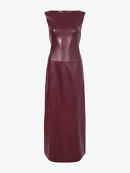 Proenza Schouler Still Life image of Backless Leather Dress in Ox Blood