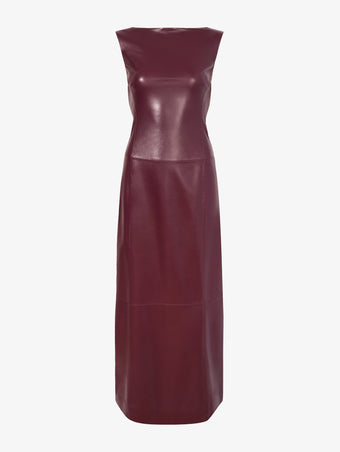 Proenza Schouler Still Life image of Backless Leather Dress in Ox Blood
