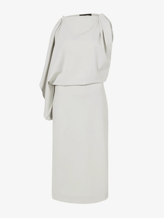 Proenza Schouler Still Life image of Elena Dress in Wool Gabardine Suiting in TAUPE
