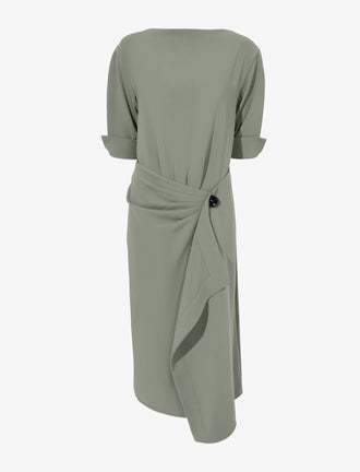 Proenza Schouler Still Life image of Maisie Dress in Matte Viscose Crepe in WOOD