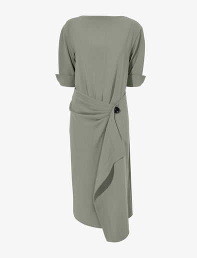Proenza Schouler Still Life image of Maisie Dress in Matte Viscose Crepe in WOOD