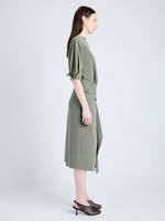 Proenza Schouler side image of Maisie Dress in Matte Viscose Crepe in WOOD