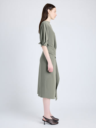 Proenza Schouler side image of Maisie Dress in Matte Viscose Crepe in WOOD