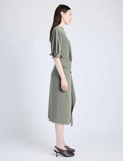 Proenza Schouler side image of Maisie Dress in Matte Viscose Crepe in WOOD
