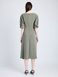 Proenza Schouler back image of Maisie Dress in Matte Viscose Crepe in WOOD