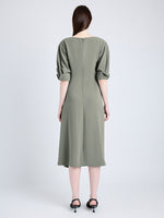 Proenza Schouler back image of Maisie Dress in Matte Viscose Crepe in WOOD