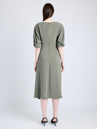 Proenza Schouler back image of Maisie Dress in Matte Viscose Crepe in WOOD