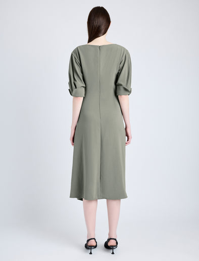 Proenza Schouler back image of Maisie Dress in Matte Viscose Crepe in WOOD