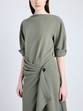 Proenza Schouler detail image of Maisie Dress in Matte Viscose Crepe in WOOD