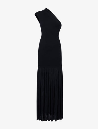 Proenza Schouler Still Life image of Cora Dress in Pleated Crepe Chiffon in BLACK