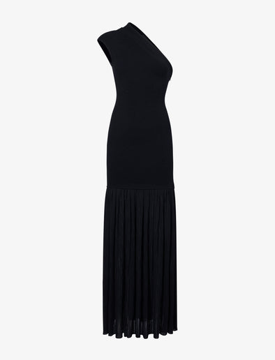 Proenza Schouler Still Life image of Cora Dress in Pleated Crepe Chiffon in BLACK